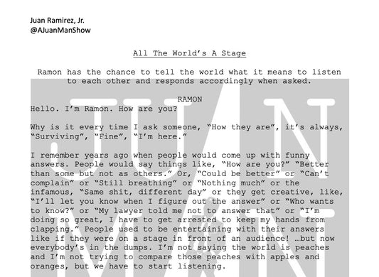 MEN+ (18-25) ALL THE WORLD'S A STAGE