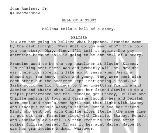 WOMEN+ (18-25) HELL OF A STORY