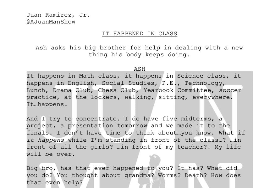 MEN+ (13-17) IT HAPPENED IN CLASS