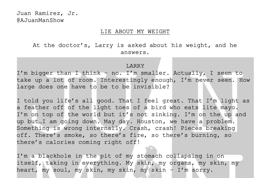 MEN+ (26-35) LIE ABOUT MY WEIGHT
