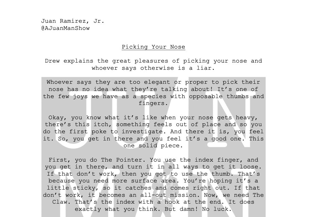 MEN+ (18-25) PICKING YOUR NOSE