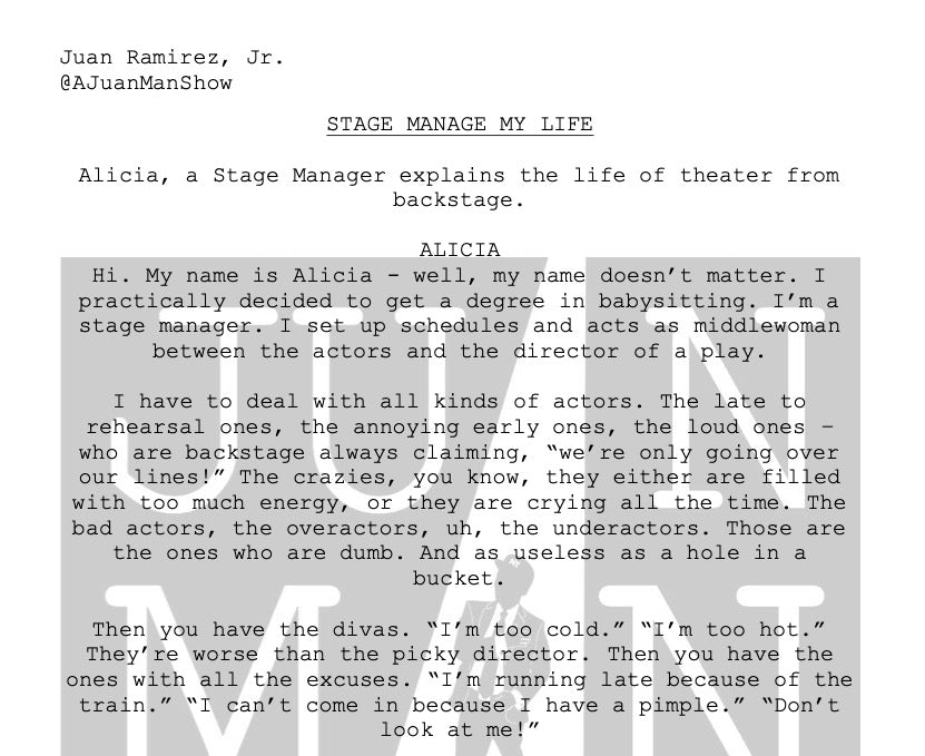 WOMEN+ (18-25) STAGE MANAGE MY LIFE